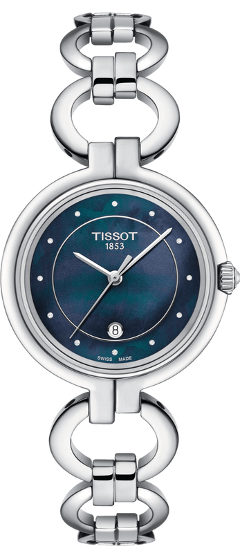 Buy Shop Tissot T Lady Flamingo Mother of Pearl Blue Dial Silver Steel Strap Watch for Women - T094.210.11.126.00 USA Online