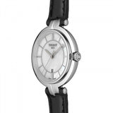 Tissot T Lady Flamingo Mother of Pearl Dial Black Leather Strap Watch for Women - T094.210.16.111.00