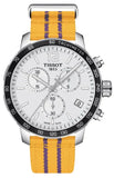 Buy Shop Tissot Quickster Chronograph NBA LA Lakers White Dial Yellow NATO Strap Watch for Men - T095.417.17.037.05 USA Online