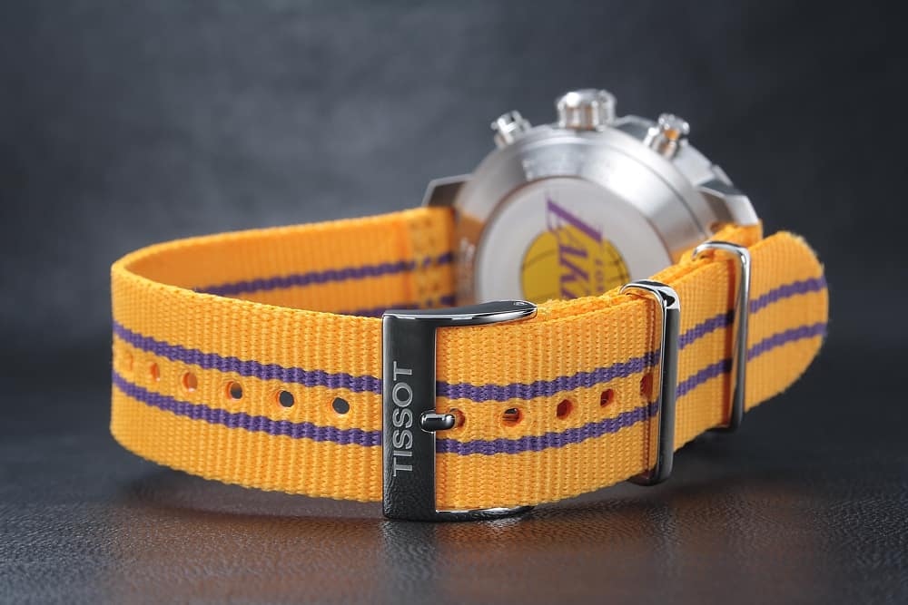 Buy Shop Tissot Quickster Chronograph NBA LA Lakers White Dial Yellow NATO Strap Watch for Men - T095.417.17.037.05 USA Online