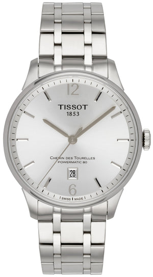 Buy Shop Tissot Chemin Des Tourelles Powermatic 80 Silver Dial Silver Steel Strap Watch For Men - T099.407.11.037.00 USA Online