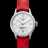 Buy Shop Tissot Chemin Des Tourelles Automatic Mother of Pearl White Dial Red Leather Strap Watch For Women - T099.207.16.118.00 USA Online