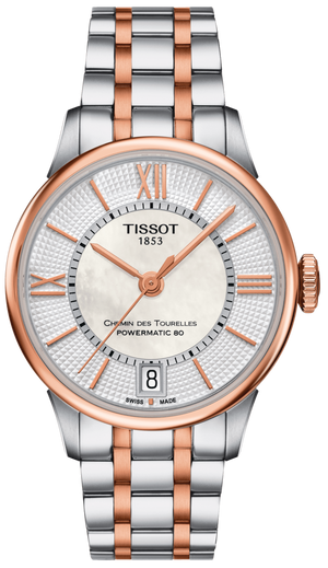 Buy Shop Tissot Chemin des Tourelles Powermatic 80 Silver Dial Two Tone Steel Strap Watch for Men - T099.407.22.038.02 USA Online