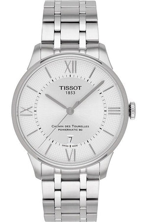 Buy Shop Tissot Chemin Des Tourelles Powermatic 80 Silver Dial Silver Steel Strap Watch For Men - T099.407.11.038.00 USA Online