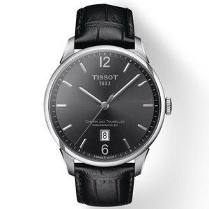 Buy Shop Tissot Chemin Des Tourelles Powermatic 80 Black Dial Black Leather Strap Watch For Men - T099.407.16.447.00 USA Online