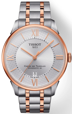 Buy Shop Tissot Chemin des Tourelles Powermatic 80 Helvetic Pride Silver Dial Two Tone Steel Strap Watch for Men - T099.407.22.038.01 USA Online