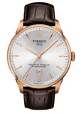 Buy Shop Tissot Chemin Des Tourelles Powermatic 80 Silver Dial Brown Leather Strap Watch For Men - T099.407.36.037.00 USA Online