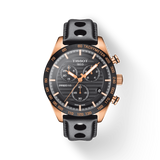 Buy Shop Tissot PRS 516 Chronograph Black Dial Black Leather Strap Watch For Men - T100.417.36.051.00 USA Online