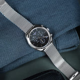 Buy Shop Tissot PR 100 Chronograph Blue Dial Silver Mesh Bracelet Watch for Men - T101.417.11.041.00 USA Online