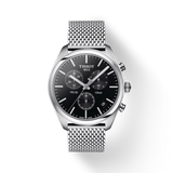 Buy Shop Tissot PR 100 Chronograph Black Dial Silver Mesh Bracelet Watch For Men - T101.417.11.051.01 USA Online