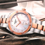Buy Shop Tissot PR 100 Sport Chic Diamonds Mother of Pearl Dial Two Tone Steel Strap Watch for Women - T101.910.22.116.00 USA Online