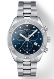 Buy Shop Tissot PR 100 Sport Chic Chronograph Diamonds Blue Dial Silver Steel Strap Watch for Women - T101.917.11.046.00 USA Online