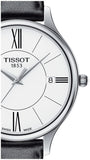 Buy Shop Tissot Bella Ora Round White Dial Black Leather Strap Watch For Women - T103.210.16.018.00 USA Online