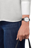 Buy Shop Tissot Bella Ora Round White Dial Black Leather Strap Watch For Women - T103.210.16.018.00 USA Online