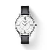 Buy Shop Tissot Bella Ora Round White Dial Black Leather Strap Watch For Women - T103.210.16.018.00 USA Online