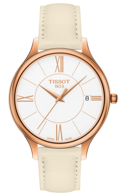 Buy Shop Tissot T Lady Bella Ora Round White Dial Beige Leather Strap Watch For Women - T103.210.36.018.00 USA Online