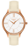 Buy Shop Tissot T Lady Bella Ora Round White Dial Beige Leather Strap Watch For Women - T103.210.36.018.00 USA Online