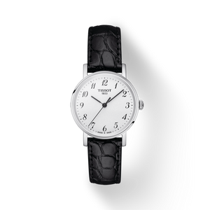 Buy Shop Tissot Everytime Small White Dial Black Leather Strap Watch For Women - T109.210.16.032.00 USA Online