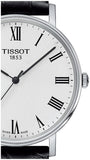 Buy Shop Tissot Everytime Medium White Dial Black Leather Strap Watch For Men - T109.410.16.033.01 USA Online