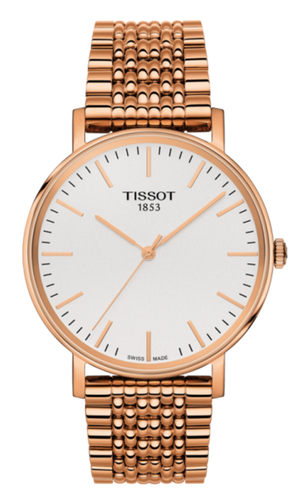 Buy Shop Tissot Everytime Medium White Dial Rose Gold Mesh Bracelet Watch For Men - T109.410.33.031.00 USA Online