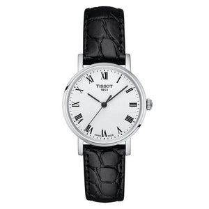 Buy Shop Tissot Everytime Small White Dial Black Leather Strap Watch For Women - T109.210.16.033.00 USA Online