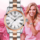 Buy Shop Tissot T Wave Mother of Pearl Dial Two Tone Steel Strap Watch For Women - T112.210.22.113.01 USA Online