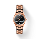 Buy Shop Tissot T Wave Black Dial Rose Gold Steel Strap Watch For Women - T112.210.33.051.00 USA Online