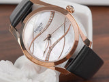 Buy Shop Tissot T Wave Diamond Mother of Pearl Dial Black Leather Strap Watch For Women - T112.210.36.111.00 USA Online