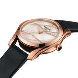 Buy Shop Tissot T Wave Diamond Mother of Pearl Dial Black Leather Strap Watch For Women - T112.210.36.111.00 USA Online