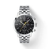 Buy Shop Tissot PRC 200 Chronograph Black Dial Silver Steel Strap Watch For Men - T114.417.11.057.00 USA Online