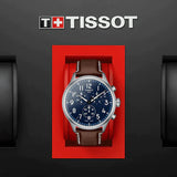 Buy Shop Tissot Chrono XL Vintage Blue Dial Brown Leather Strap Watch For Men - T116.617.16.042.00 USA Online