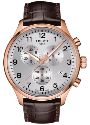 Buy Shop Tissot Chrono XL Classic Silver Dial Brown Leather Strap Watch For Men - T116.617.36.037.00 USA Online