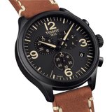 Buy Shop Tissot T Sport Chrono XL Black Dial Brown Leather Strap Watch For Men - T116.617.36.057.00 USA Online