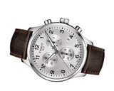 Buy Shop Tissot T Sport Chrono XL Classic Silver Dial Brown Leather Strap Watch For Men - T116.617.16.037.00 USA Online