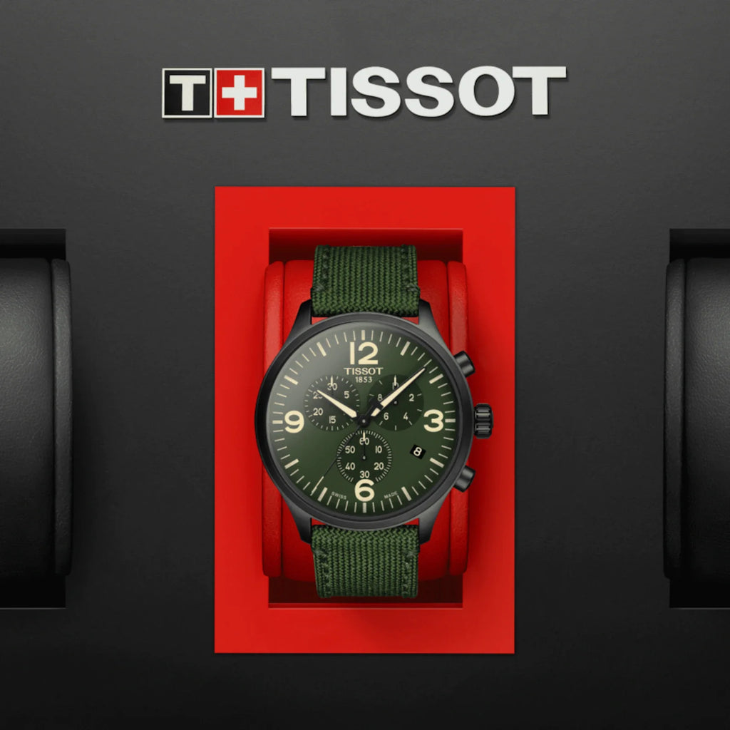 Buy Shop Tissot Chrono XL Green Dial Green NATO Strap Watch For Men - T116.617.37.097.00 USA Online