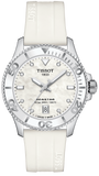 Tissot Seastar 1000 Mother of Pearl White Dial White Rubber Strap Watch for Women - T120.210.17.116.00