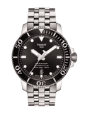 Buy Shop Tissot Seastar 1000 Powermatic 80 Black Dial Silver Steel Strap Watch For Men - T120.407.11.051.00 USA Online