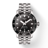 Tissot Seastar 1000 Powermatic 80 Black Dial Silver Steel Strap Watch For Men - T120.407.11.051.00