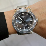Buy Shop Tissot Seastar 1000 Powermatic 80 Black Dial Silver Steel Strap Watch For Men - T120.407.11.051.00 USA Online
