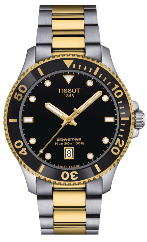 Buy Shop Tissot Seastar 1000 Black Dial Two Tone Steel Strap Watch For Men - T120.410.22.051.00 USA Online