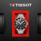 Buy Shop Tissot Seastar 1000 Chronograph Black Dial Silver Steel Strap Watch For Men - T120.417.11.051.01 USA Online