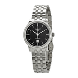 Tissot T Classic Carson Premium Automatic Lady Black Dial Silver Steel Strap Watch for Women - T122.207.11.051.00