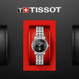 Tissot T Classic Carson Premium Automatic Lady Black Dial Silver Steel Strap Watch for Women - T122.207.11.051.00