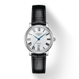 Buy Shop Tissot Carson Premium Automatic Lady Silver Dial Black Leather Strap Watch for Women - T122.207.16.033.00 USA Online
