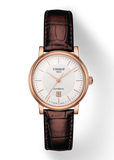 Buy Shop Tissot T Classic Carson Premium White Dial Brown Leather Strap Watch for Women - T122.207.36.031.00 USA Online