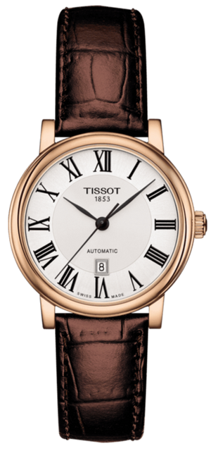 Tissot T Classic Carson Premium White Dial Brown Leather Strap Watch for Women - T122.207.36.033.00