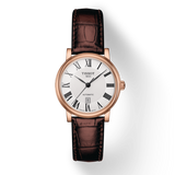 Tissot T Classic Carson Premium White Dial Brown Leather Strap Watch for Women - T122.207.36.033.00