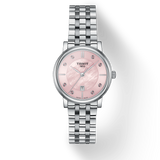 Tissot T Classic Carson Premium Lady Mother of Pearl Pink Dial Silver Steel Strap Watch For Women - T122.210.11.159.00