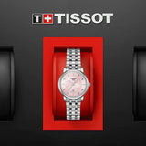 Tissot T Classic Carson Premium Mother of Pearl Pink Dial Silver Steel Strap Watch for Women - T122.210.11.159.00