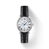Buy Shop Tissot Carson Premium Lady Silver Dial Black Leather Strap Watch For Women - T122.210.16.033.00 USA Online